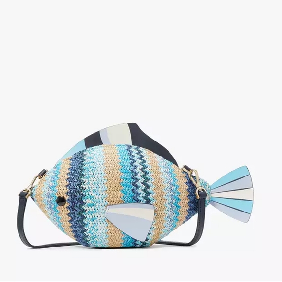 KATE SPADE | What a Catch 3D Fish Crossbody w/ Wave Stripe Wallet 2pc Set - Picture 5 of 11